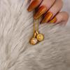 Women's Gold Heart-Shaped Cookie Pendant | Vine-wrapped with Glow-in-the-dark Shell, Mystical for Events