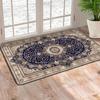 1pc Vintage Persian Doormat, Blue Oriental Non-Slip Rug, Traditional Absorbent Entryway Floor Mat for Living Room Home Decor