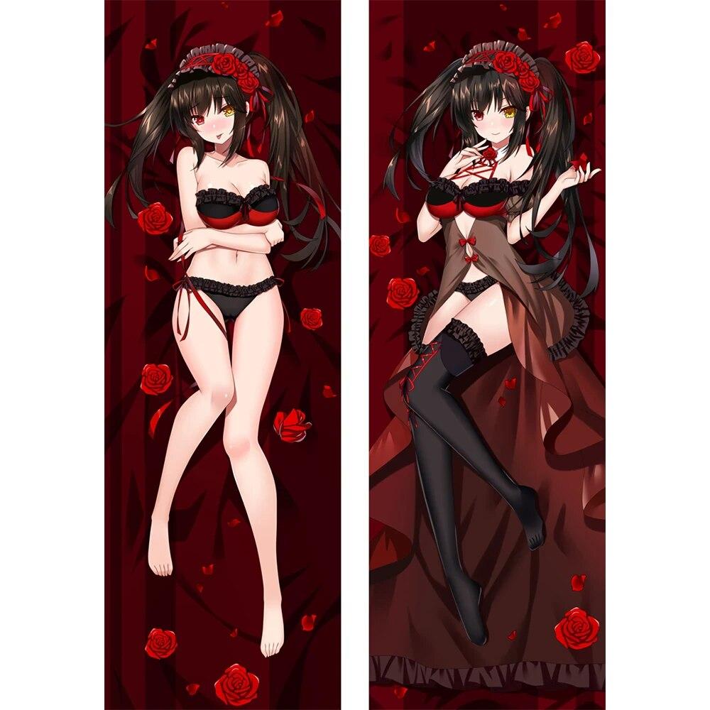 Anime DATE A LIVE Series Tokisaki Kurumi Dakimakura Cartoon Peach Skin Pillowcase Hugging Body Cushion Cover Otaku Bedding Gift