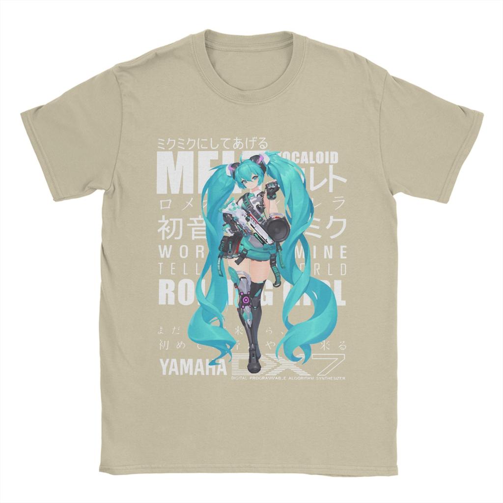 Мужская футболка Hatsune Miku Vocaloid Girl Хлопковые Топы Уличная Одежда Круглый Вырез Короткий Рукав