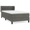 3127656 vidaXL Lit à sommier tapissier avec matelas Gris foncé 100x200 cm