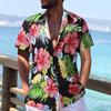 Men's 3D White Orchid Printed Shirt Button Up Shirt Casual Shirt Summer Shirt Short Sleeved Daily Vacation Clothing