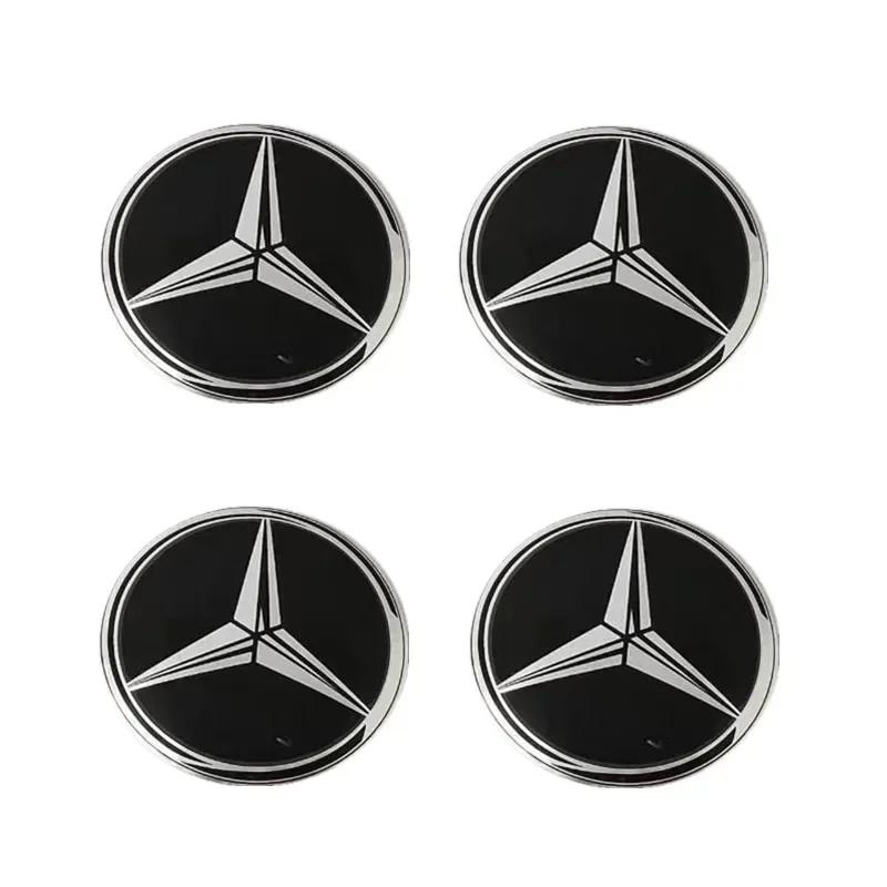 Car Sticker Hot 2026 New For Benz 4pcs 65MM Car Hub center cover logo sticker for MERCEDES BENZ AMG W203 W204 W205 W209 W213 W21