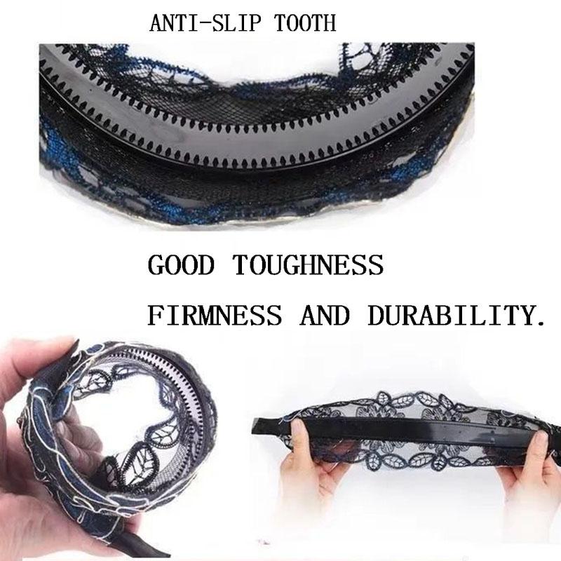 Повязка на голову женская с широкими полями кружевная повязка на голову повязка на голову заколка для волос для взрослых с зубцами противоскользящий головной убор