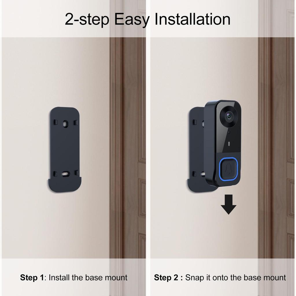 HD Smart Doorbell Camera with Screen & Humanoid Detection for Outdoor Intercom and Home Surveillance