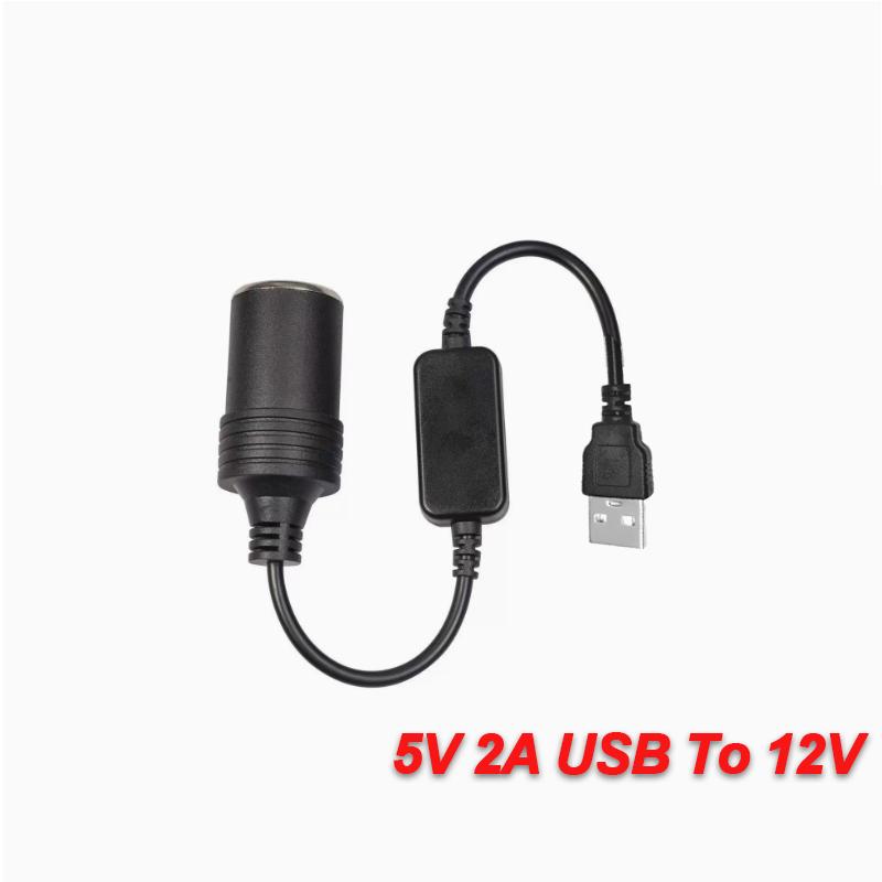 5V 2A USB To 12V Auto Lighter Socket USB Male To Female Lighter Adapter Converter Car Electronics Accessories