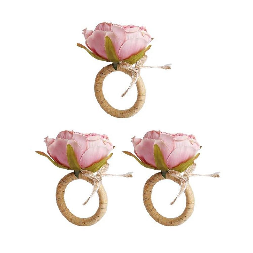 Romance Flower Napkin Holder Plastic Artificial Plant Napkin Holder For Wedding Mother's Day Party