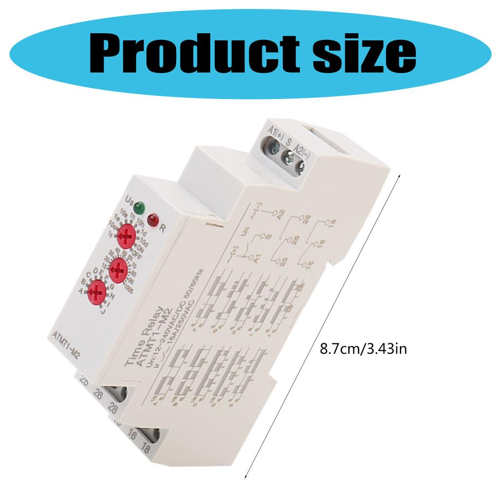 Многофункциональное реле времени с задержкой, 10 функций, монтаж на DIN-рейку, широкий диапазон напряжений 12 В 240 В для промышленного управления