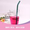 Glass Straws, Flexible Colored Straws, Glass Drinking Straws with Cleaning Brush, Transparent, Stylish Glass, Heat-Resistant, Safe, Non-Toxic, Durable