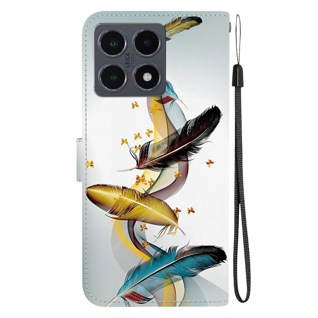 For Xiaomi 15T Case Pattern Printing Leather Flip Wallet Phone Cover with Lanyard