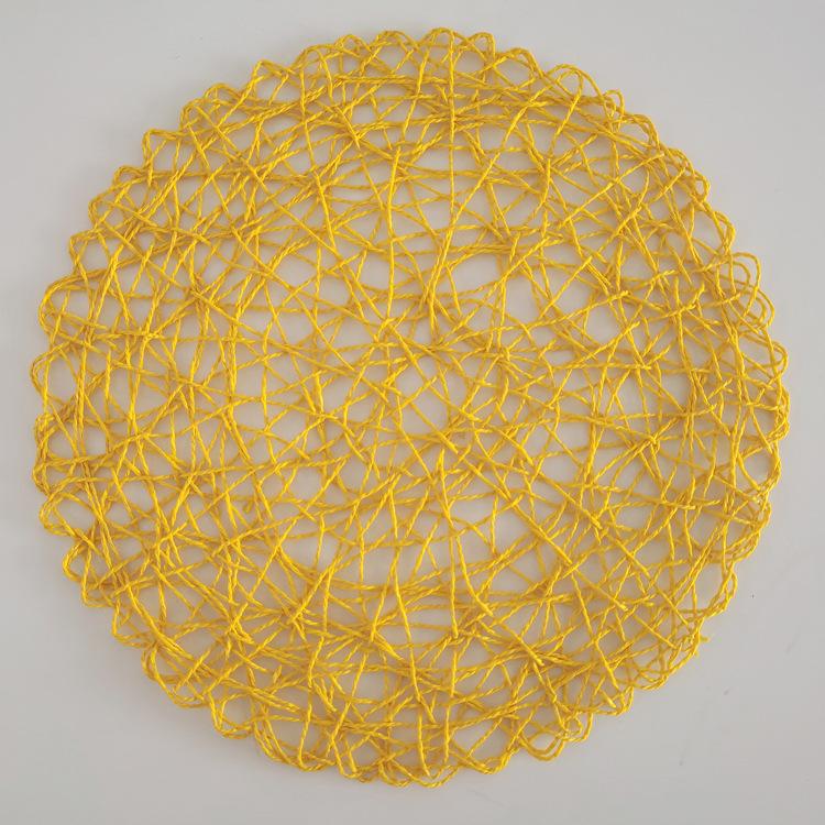 Круглые плетеные бумажные подставки под тарелки Деревянные Термостойкие Ротанг Коричневые из Бумажной Соломки для Обеда Вечеринки Свадьбы