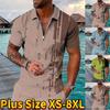Casual Lapel T-shirt Young Men's Fashion Zipper T-shirt Short Sleeve T-shirt Men's 3D Brown Veins Print T Shirt