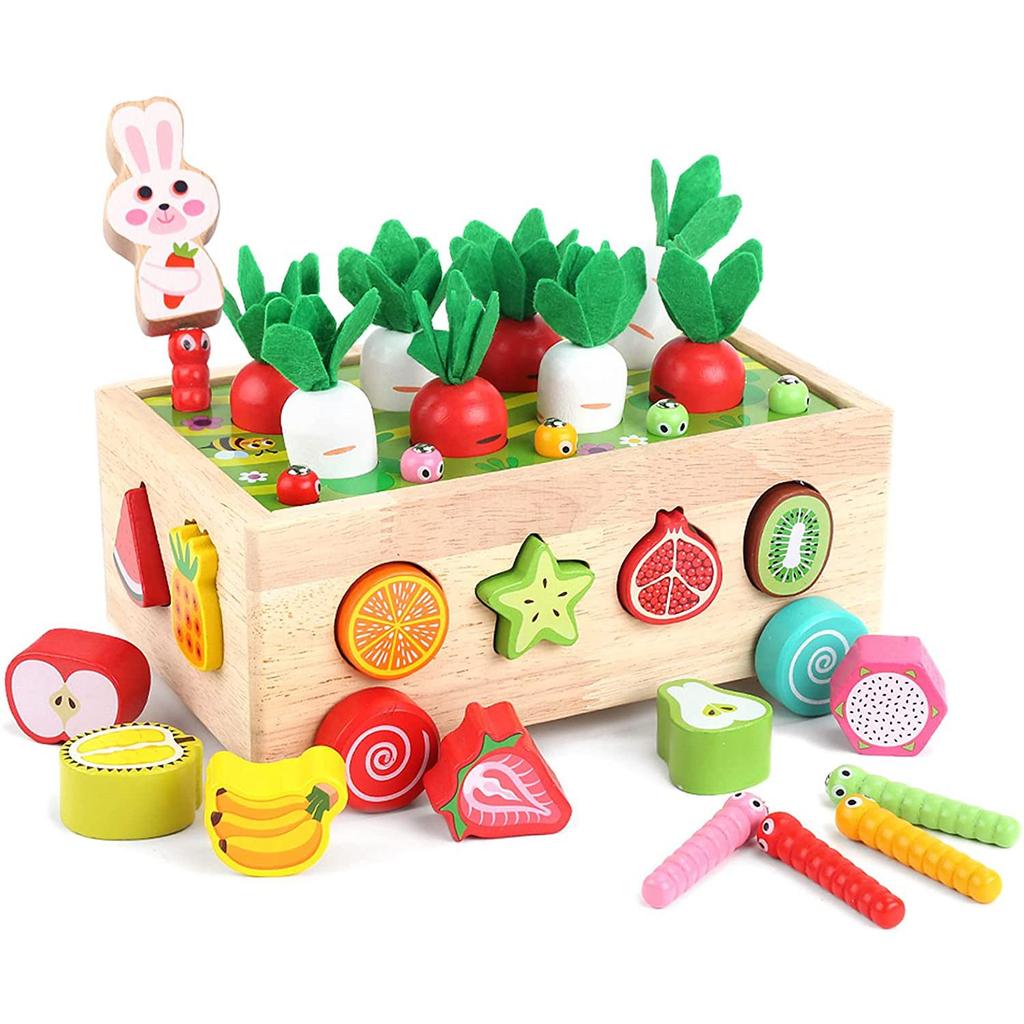 Toddlers Montessori Wooden Educational Toys for Boys Girls Age 1 2 3 Year Old, Shape Sorting Toys Gifts,Wood Preschool Learning Fine Motor Skills Game