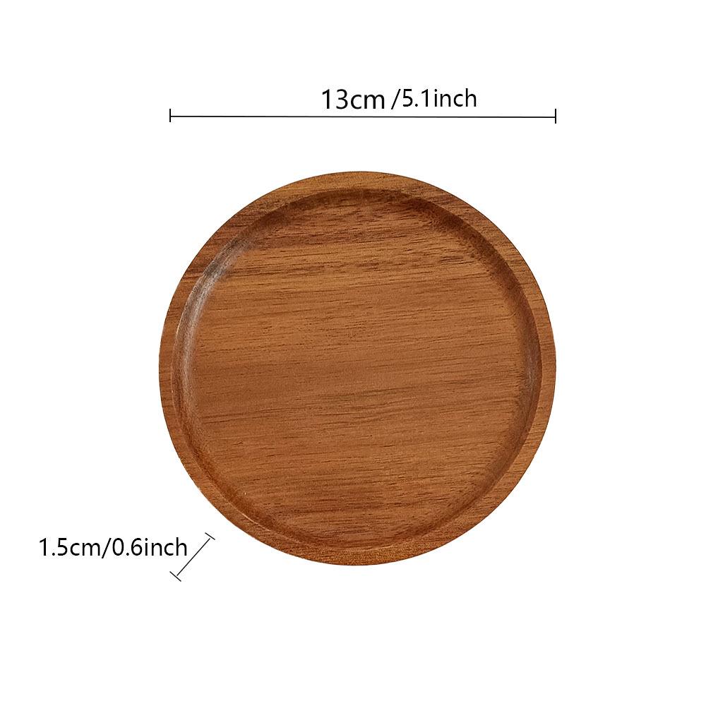 Круглый нескользящий коврик из акации (13см) для защиты чая, кофе или рабочего стола