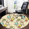 1pc Abstract Pattern Office Round Rug, Non-slip, Soft and Durable Office Rug for Interior Decoration, Perfect for Office, Beautiful Decoration yy26031