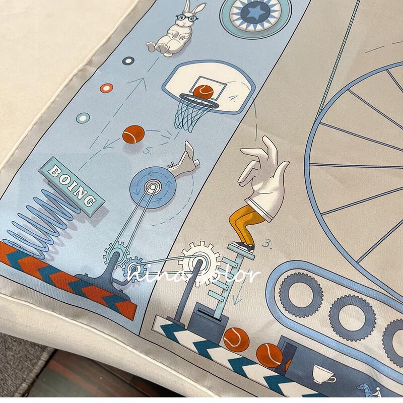 NINA SOLOR Childlike Afternoon Tea Twill Silk Scarf