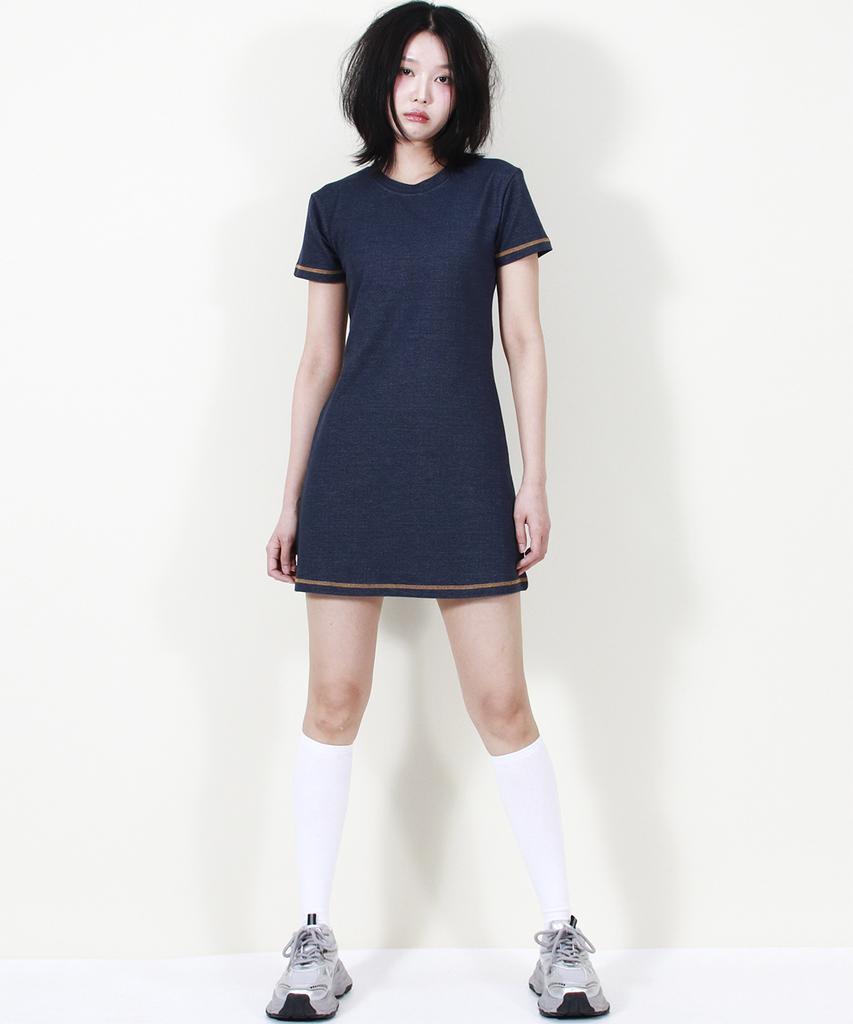 Deumakeu Мини-платье в стиле Girly Chic с вышивкой, темно-синее
