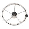 13 1 2 Inch Boat Steering Wheel 5 Spoke 25 Degree Stainless Steel Marine Steering Wheel with Center Cap and Grip for
