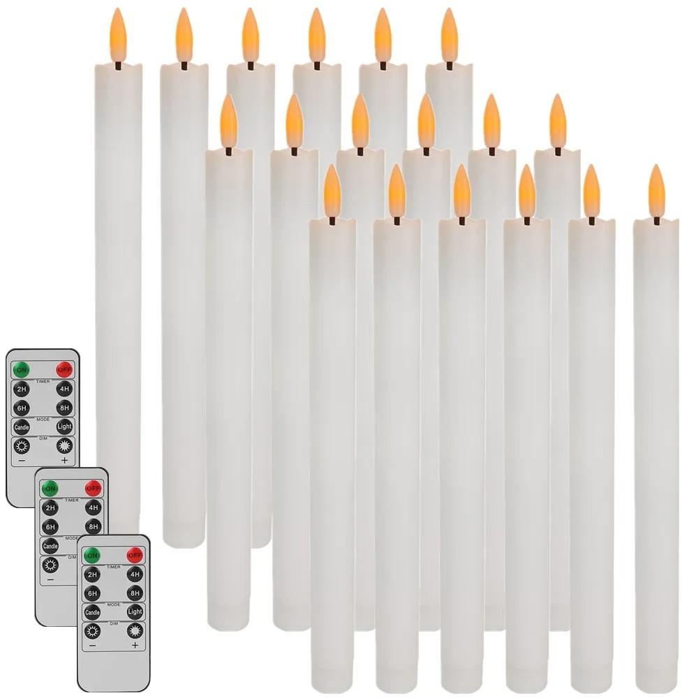 Flameless Flickering Taper Candles With/without Remote Control Timer Dimmer Battery Operated Candlesticks for Christmas Wedding
