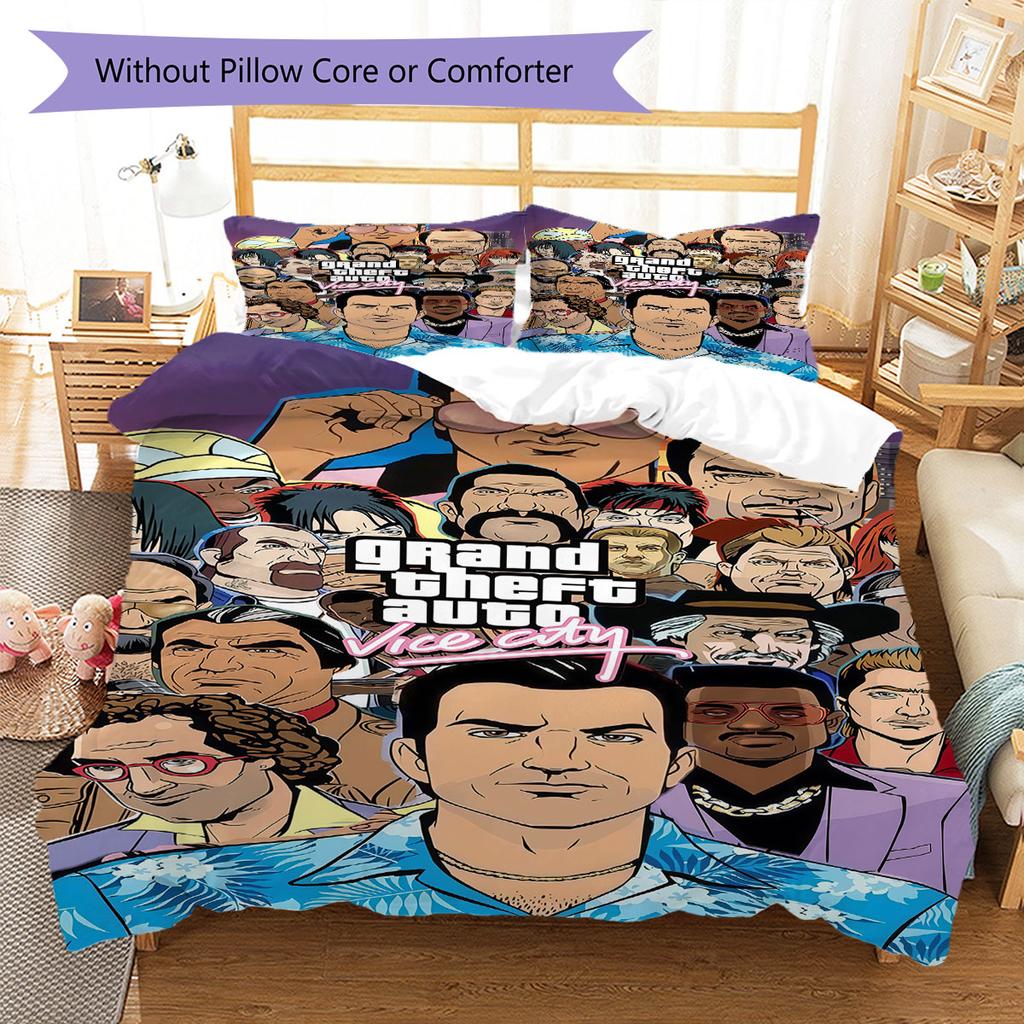 GTA Legacy Bedding Quilt Set Quilt Cover Pillowcase Home Decoration Birthday Gift (1 * duvet cover + 2 * pillowcase, without core)