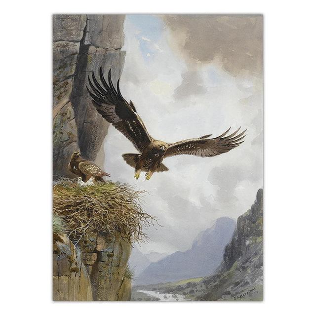 Американское жикле с принтом, картина с птицами, настенная живопись с орлом, настенные панно для гостиной, с животным принтом, Cuadros Decoracion Salon