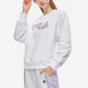 Fila Fusion Американский ретро свитшот с принтом большого логотипа, круглым вырезом, длинным рукавом, женский свитшот, стандартный, белый T11W241212FWT
