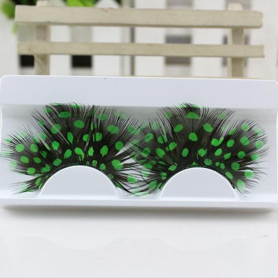 1 пара 3D красочных накладных ресниц натурального и густого синего цвета, искусственные перья, наращивание ресниц, макияж для вечеринки, накладные ресницы для Хэллоуина, косплея