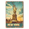 LIBERTYVINTEDGE Vintage Tin Sign - Statue of Liberty | Pre-Drilled & Waterproof Wall Decor | Weather-Resistant for Home