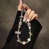 Creative Flower Beaded Wristlet: Short Lanyard with Clip for Phone, Keychain, or Bag Charm - Women's Trend