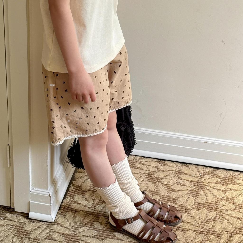 Zhili Kids Шорты из голубого кружева в корейском стиле для девочек