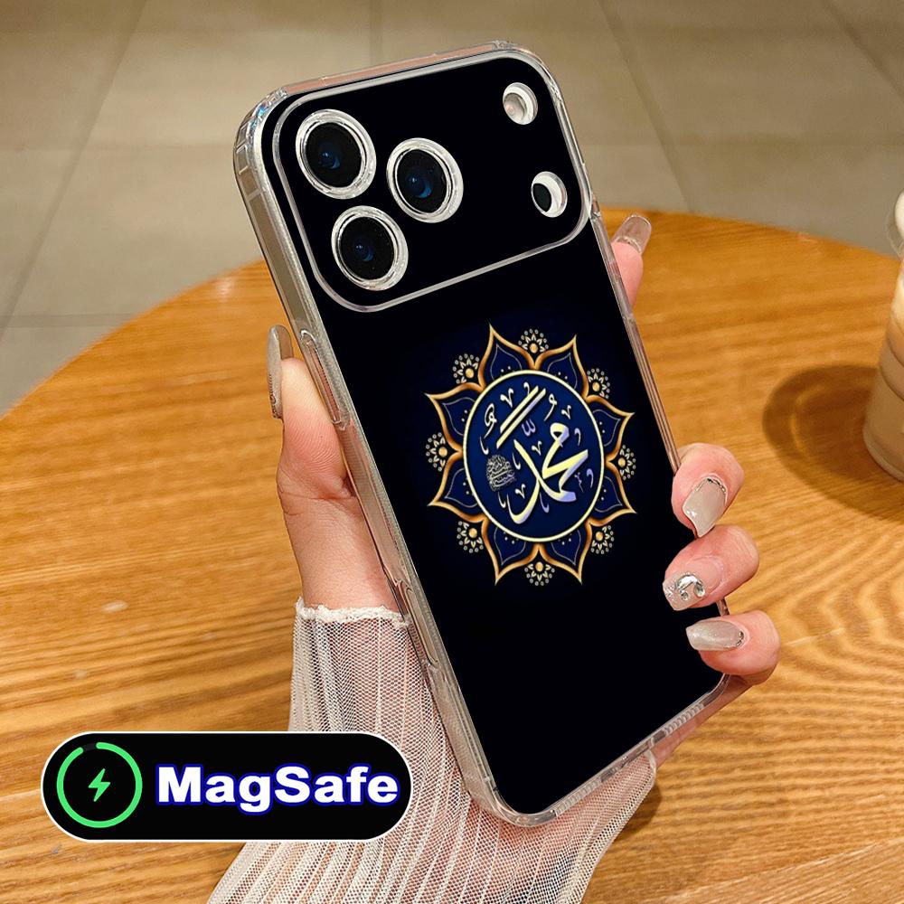 Чехол для мобильного телефона Subhan Allah для iPhone 17 16 15 14 13 12 11 Air Pro Max Plus Mini Magsafe Прозрачный Цветной Чехол Роскошный