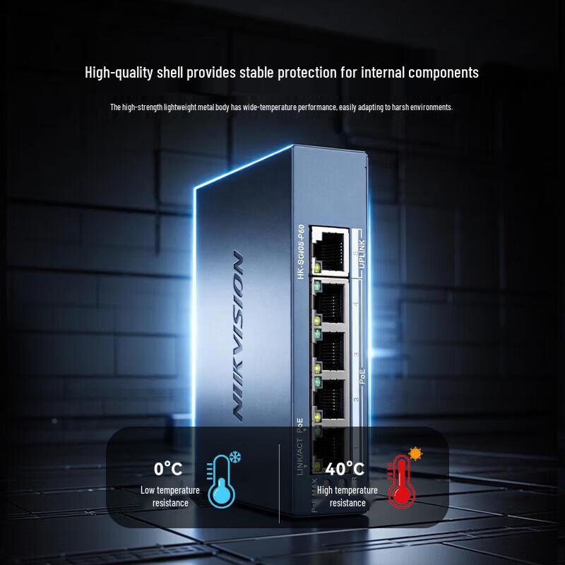 Hikvision HK-SG005-P60 4-Port Gigabit PoE Desktop Switch CN plug (adapter included)