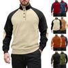Spring and Autumn Men's Outdoor Raglan Sleeve Casual Stand Collar Loose Corduroy Long Sleeve Sweatshirt