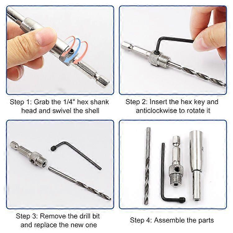 Door and window hinge hinge hole opener Woodworking hole punch hexagonal bit positioning tool set