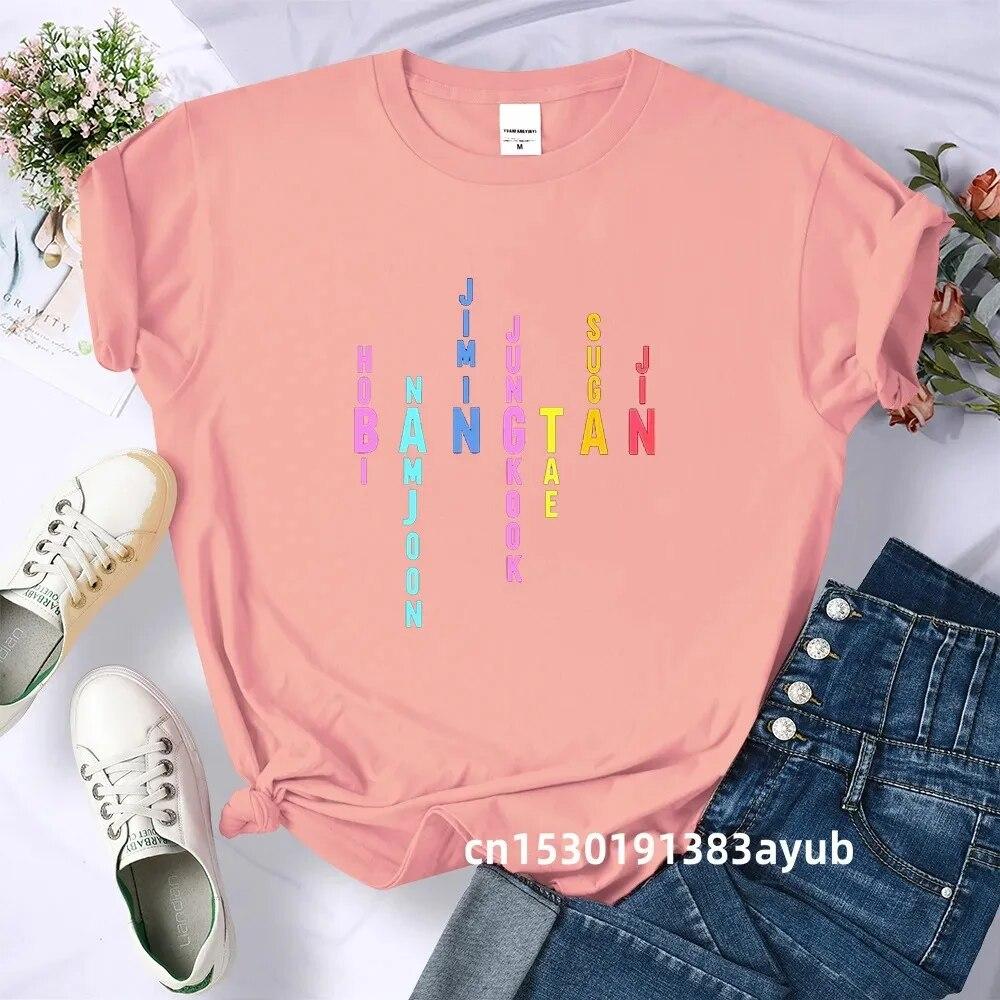 100% Хлопок Футболка Унисекс Женская Одежда Bangtan Boy Suga Корейский Стиль Kpop Буквы Напечатанный Графический Футболка Летняя Одежда Унисекс