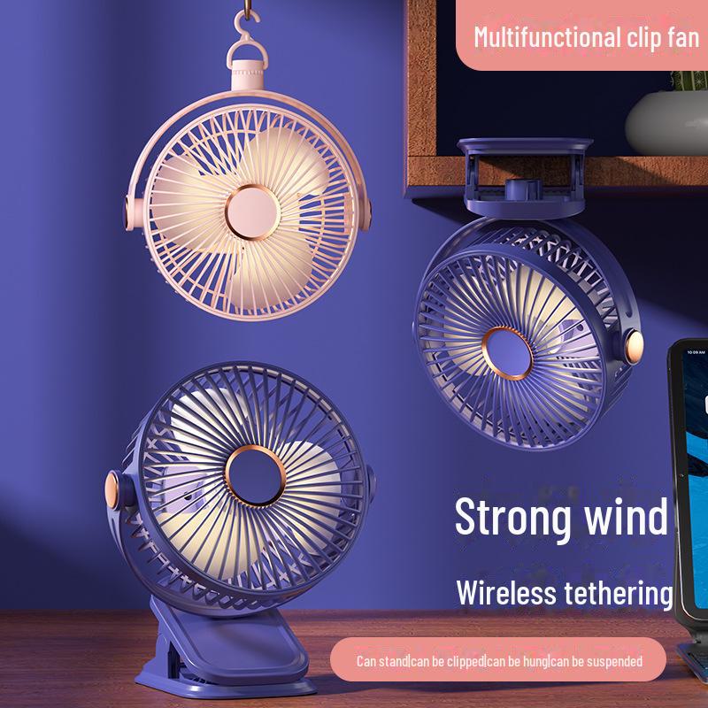 Портативный беспроводной USB-перезаряжаемый студенческий карманный/настольный вентилятор с зажимом