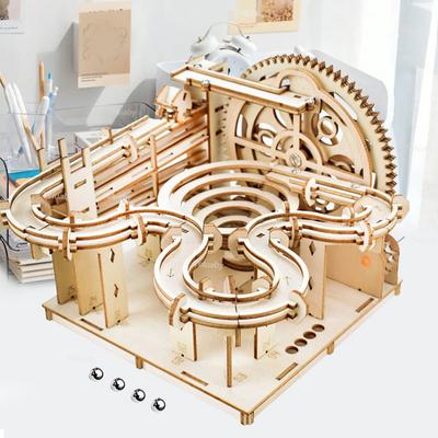 3D Деревянный Пазл DIY Механическая Ручная Модель Наборы для Сборки Сборные Игрушки Мраморный Трек Набор с 4 Шариками для Взрослых Детей Подарки