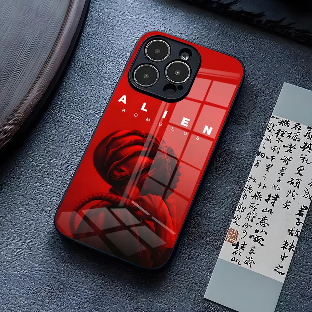 Чехол для телефона Космический фильм ужасов Чужой Для IPhone 16 Pro Max 17 14 15 Plus 13 Mini 11 12 X XR XS 8 7 Plus SE Стеклянная крышка