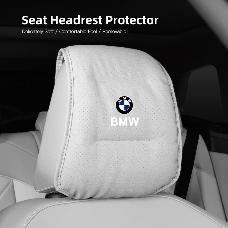 LLIT4 Leather Car Pillowcase Car Accessories Headrest Cover For BMW F30 F10 E90 F20 E46 Anti Fouling Decoration Pillowcase keychain
