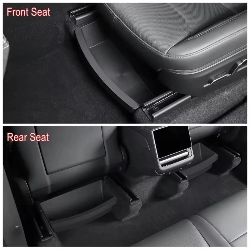 For Tesla Model Y Juniper 2025 2026 Underseat Storage Box Organizer Front Under Seat Waterproof Umbrella Bin Anti-slip Accessrie
