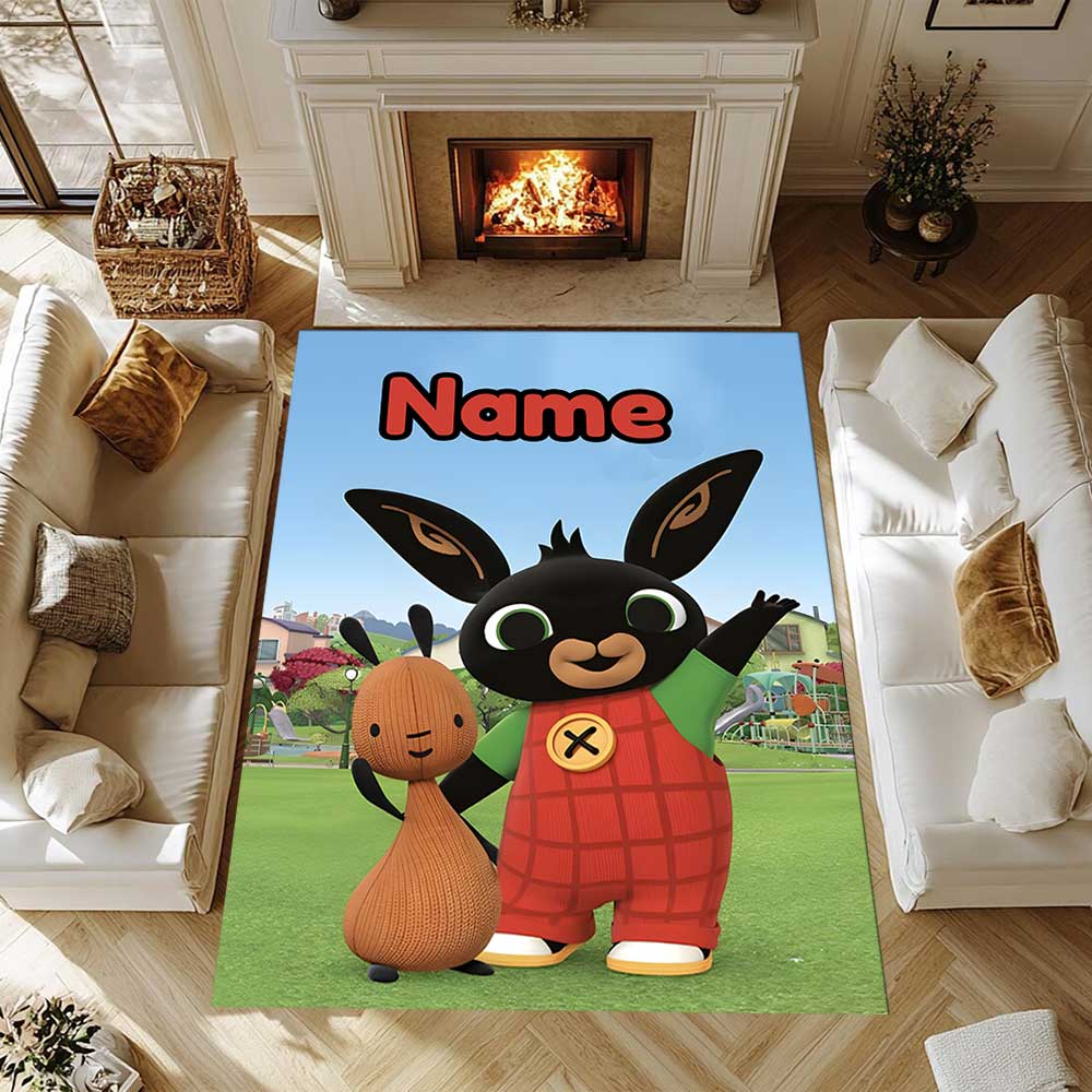 Bunny Customize your name rug, office chair cushion, home bedroom living room gift.