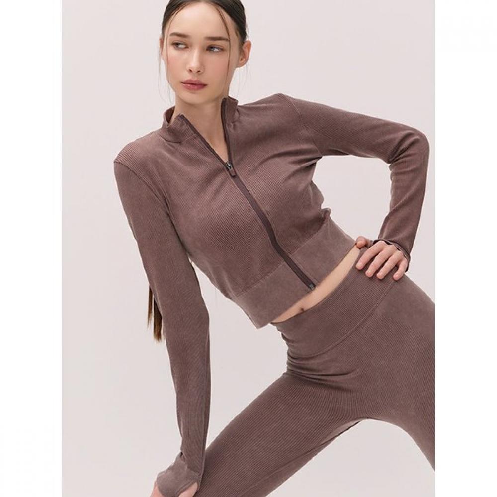 Huit Washed Seamless Performance Zip Up Jacket Htwjp5k07t