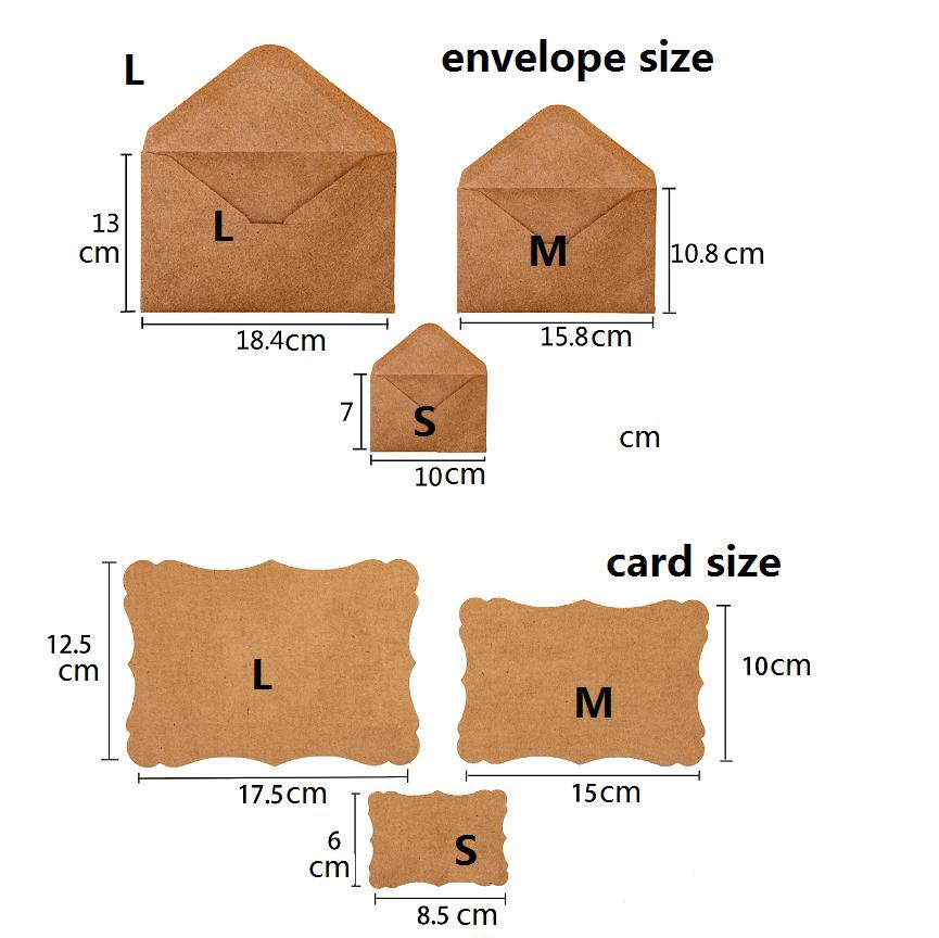 20 Set Card&Envelope Kraft Paper Blank Greeting Card Wedding Christmas Party Invitation Greeting Card for Thanksgiving New Year
