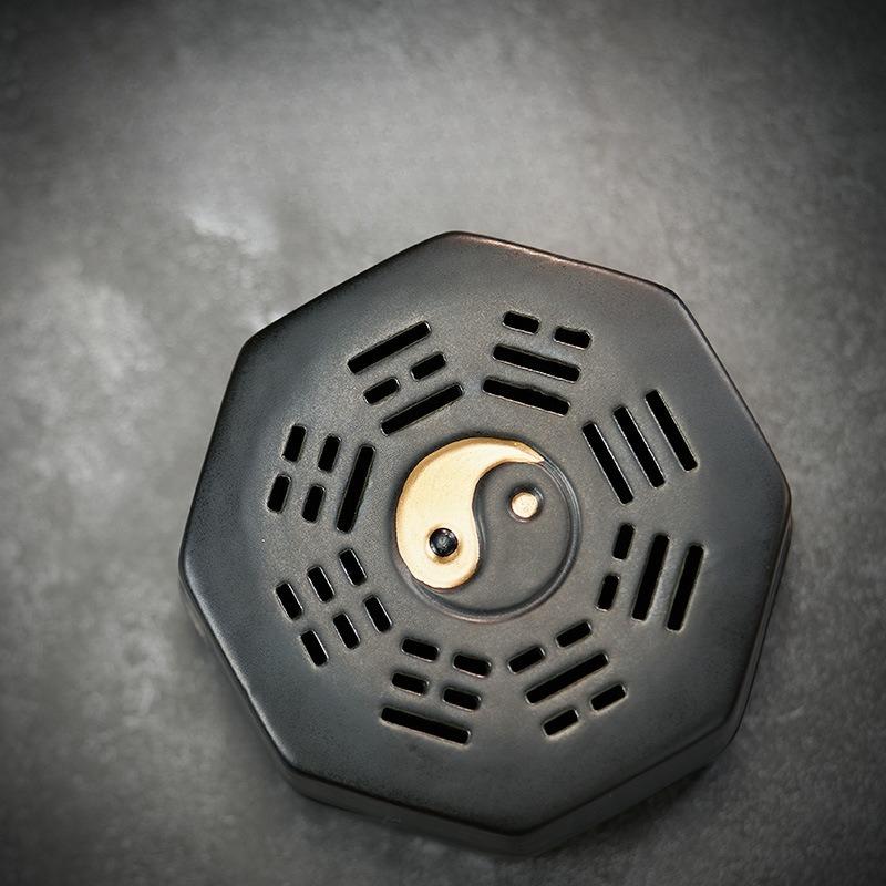 Taiji Eight Trigrams Ceramic Incense Burner Household Indoor Creative Tea Ceremony Decoration Coil Tower Stick Incense Can Use