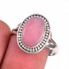 Natural Pink Opal Gemstone 925 Solid Sterling Silver Jewelry Ring Size 8.5 E7h75