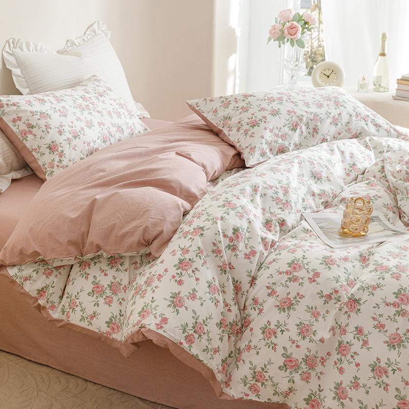 Ins стиль, чистый хлопок, четыре предмета, студенческая общежития, кровать, наволочка, пододеяльник, простыня, комплект из трех предметов