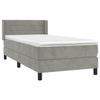 3130997 vidaXL Divan-lit Et Matelas Gris Clair 90x200 Cm Velours