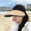Double-layer Sun Hats for Women UPF50+ UV-proof Raffia Woven Hat Summer Beach Sun Protection Hats