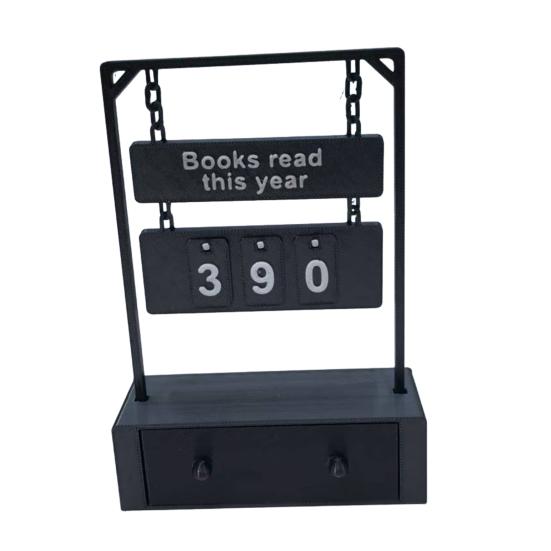 Подвесной счетчик книг, напечатанный на 3D-принтере, Трекер прочитанного в этом году, Дисплей цели чтения, Номерной знак, Украшение полки/стола, Подарок для книголюбов