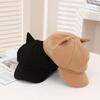 Vintage Beret Hat Cute Cat Ears Octagonal Cap Fashion Peaked Caps  for Women Girls